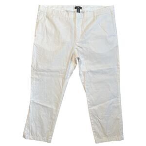 H&M White Linen Cotton Blend Slim Fit Pants Men's Size 42